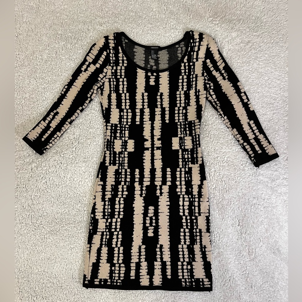 Black and white sweater dress